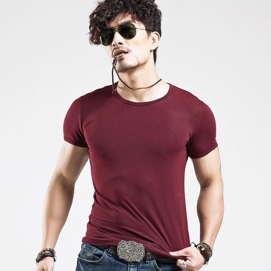 T-shirt Men's Multicolor Solid Color Casual Short Sleeve