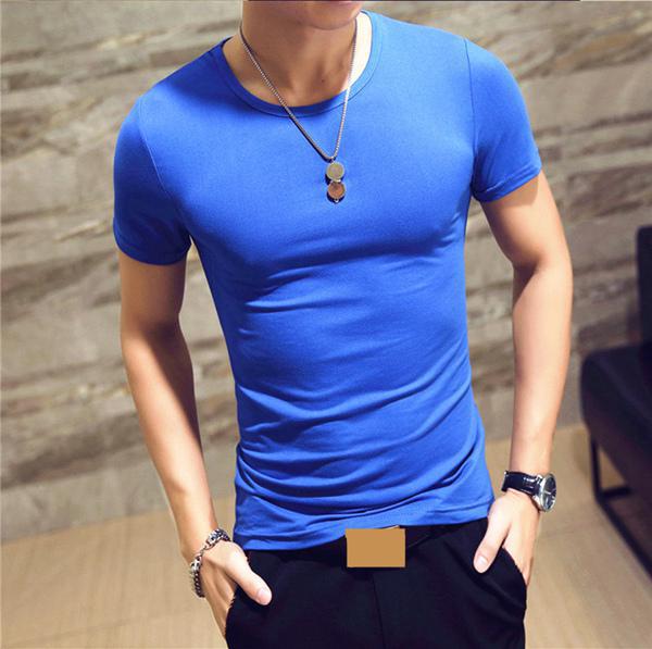 T-shirt Men's Multicolor Solid Color Casual Short Sleeve