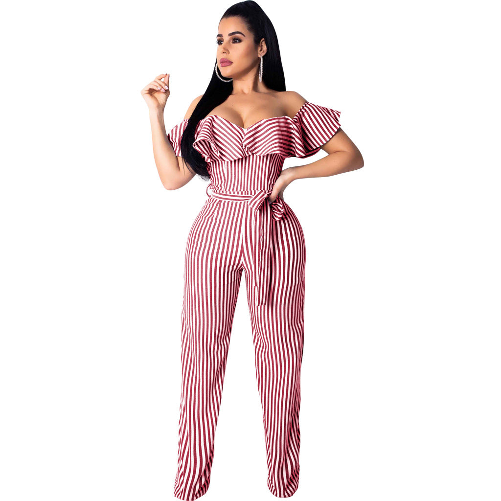 Sexy striped jumpsuit