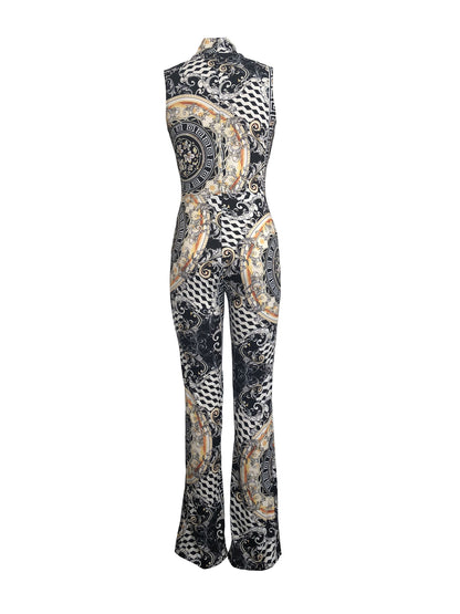 Printed sleeveless women's jumpsuit