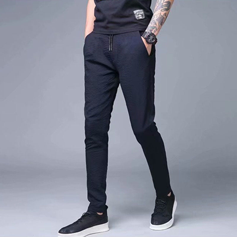 Straight Loose Ice Silk Pants Men's Thin Casual Trousers