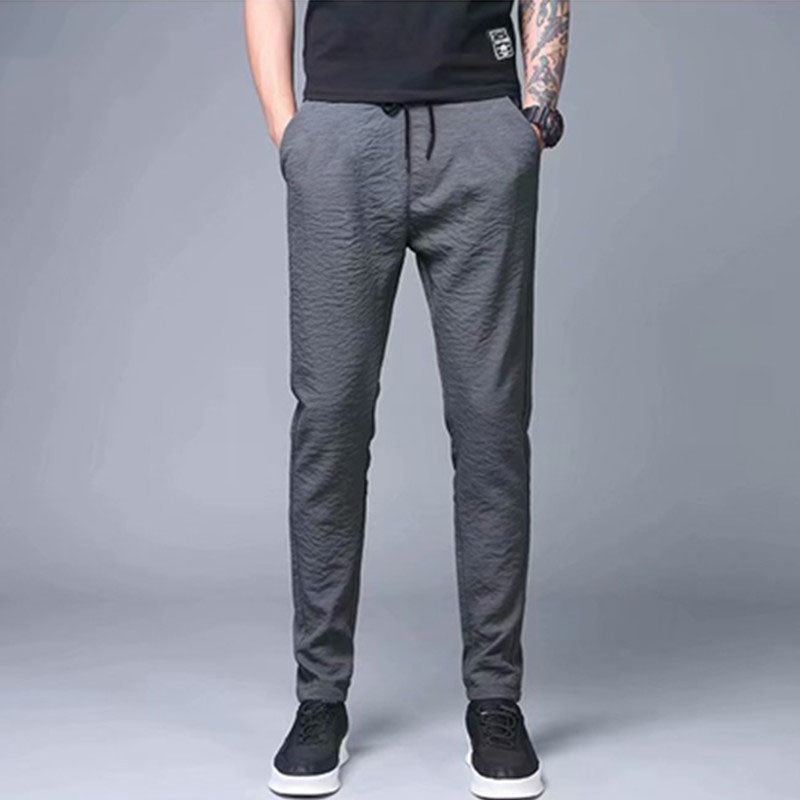 Straight Loose Ice Silk Pants Men's Thin Casual Trousers