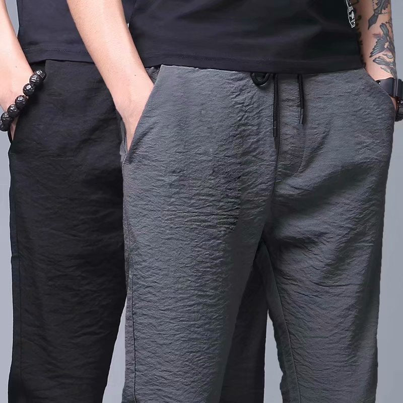 Straight Loose Ice Silk Pants Men's Thin Casual Trousers