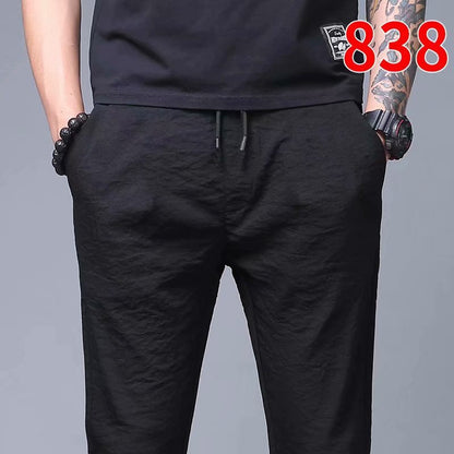 Straight Loose Ice Silk Pants Men's Thin Casual Trousers