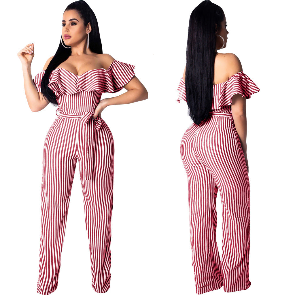 Sexy striped jumpsuit