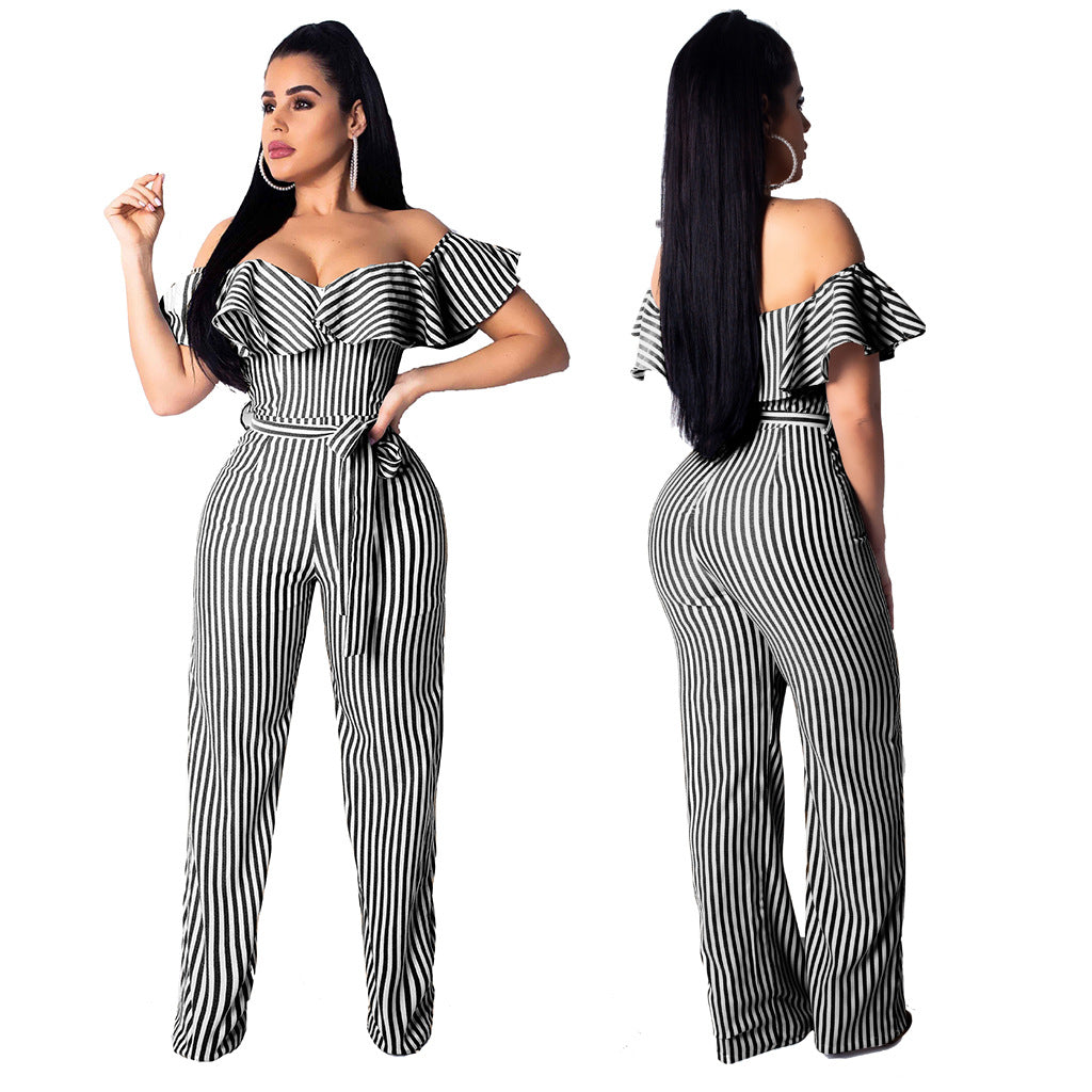 Sexy striped jumpsuit