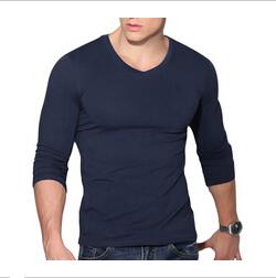 Mens V Neck Long Sleeve T Shirt