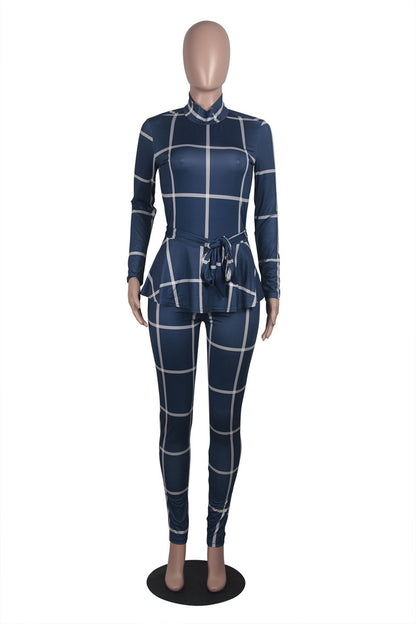 Casual plaid jumpsuit