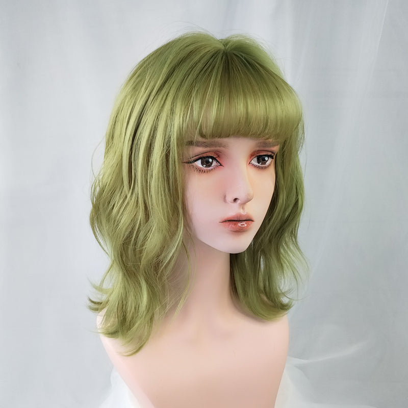 Cool Short Curly Green Hair Wig