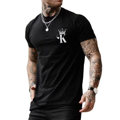 European And American New Men's Casual Round Neck Short Sleeve T-shirt