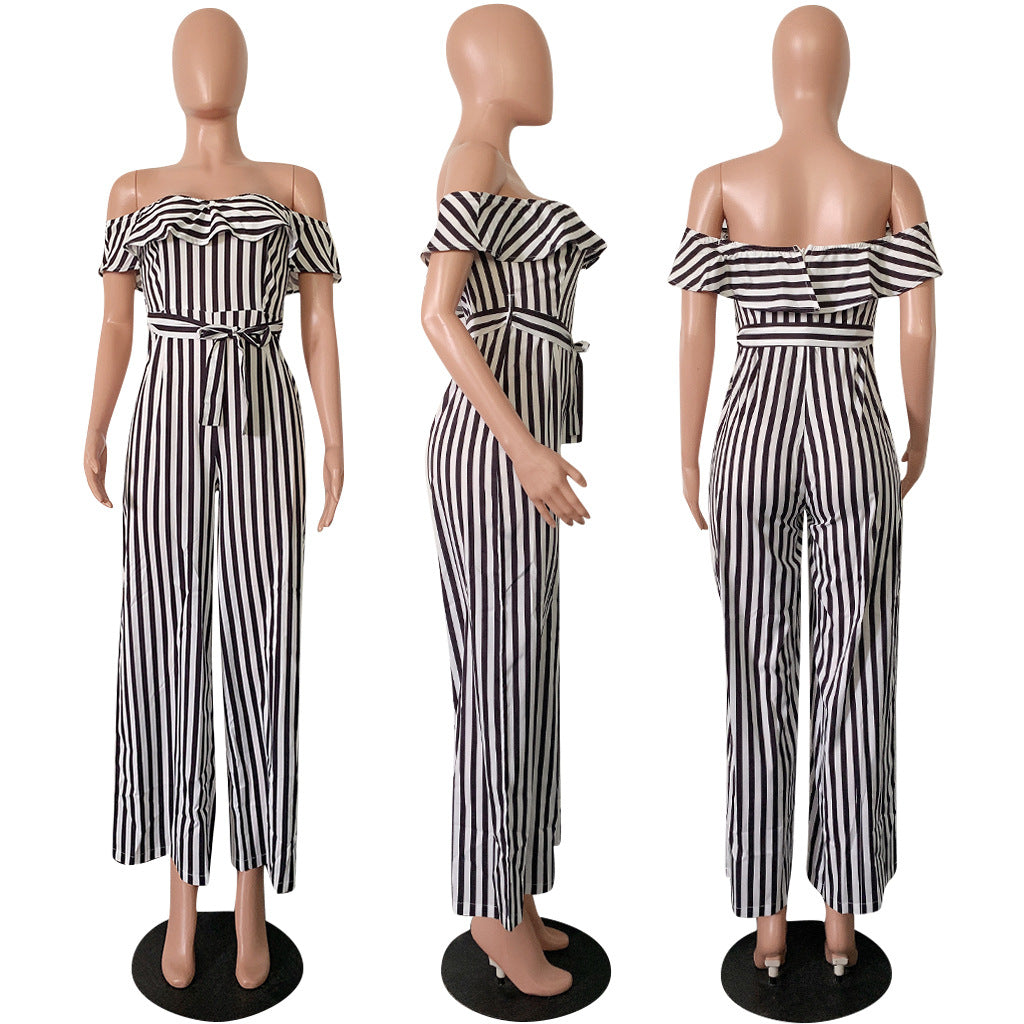 Sexy striped jumpsuit