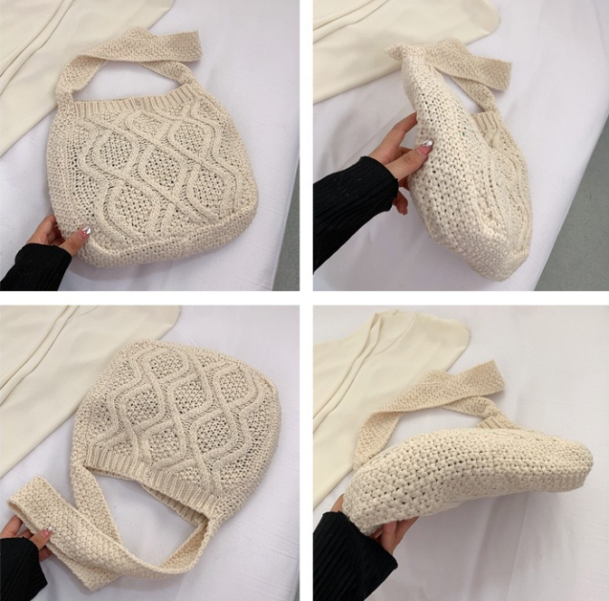 Knitted Tote Twist Vintage Crossbody Bag