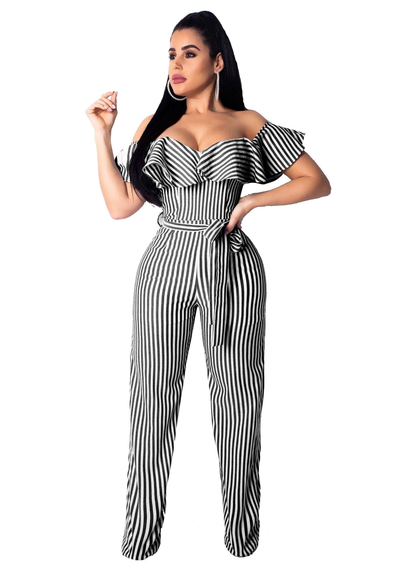 Sexy striped jumpsuit