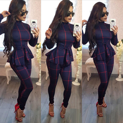 Casual plaid jumpsuit