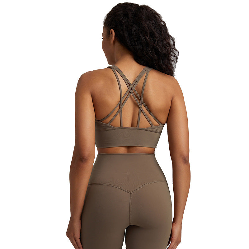 New Nude Feel Yoga Vest Shockproof Tight Quick-drying Workout Bra