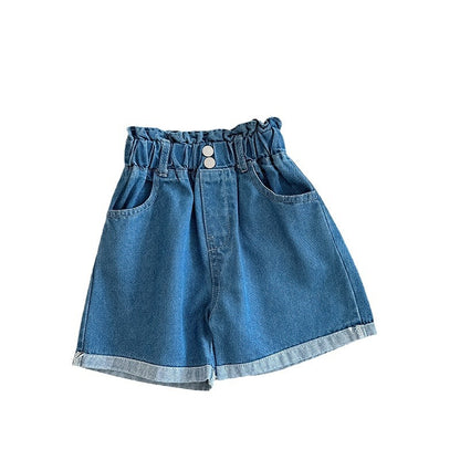 Girls' Jeans Bud Shaped Waist Shorts