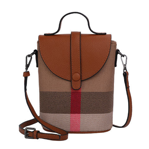 Women's Graceful And Fashionable Leather Plaid Crossbody Shoulder Bag