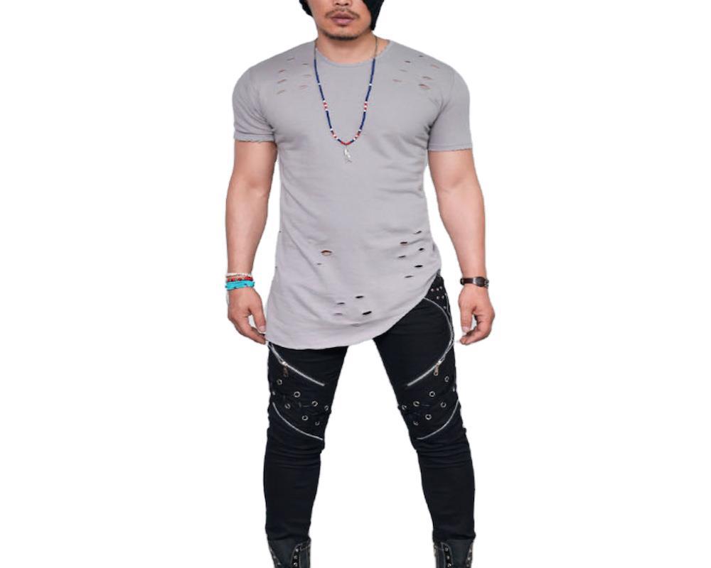 Men's Casual Patchwork Cotton Short Sleeve Bottoming T-Shirt