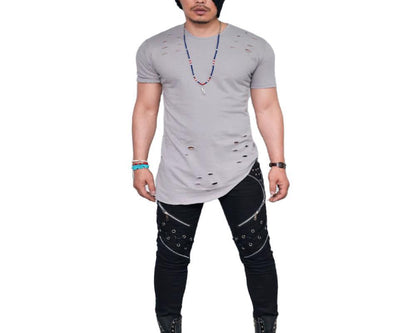 Men's Casual Patchwork Cotton Short Sleeve Bottoming T-Shirt