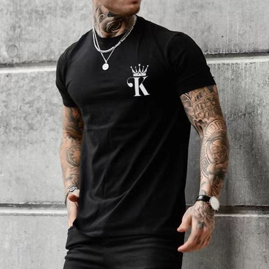 European And American New Men's Casual Round Neck Short Sleeve T-shirt